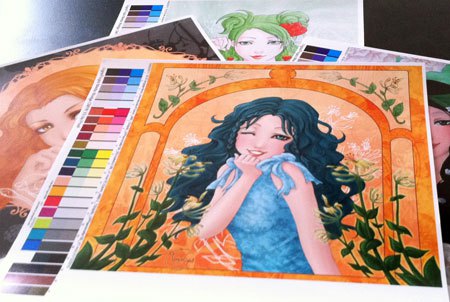 Imagen cortesía de Rosalys Artbook - Pliego de control de color con barra